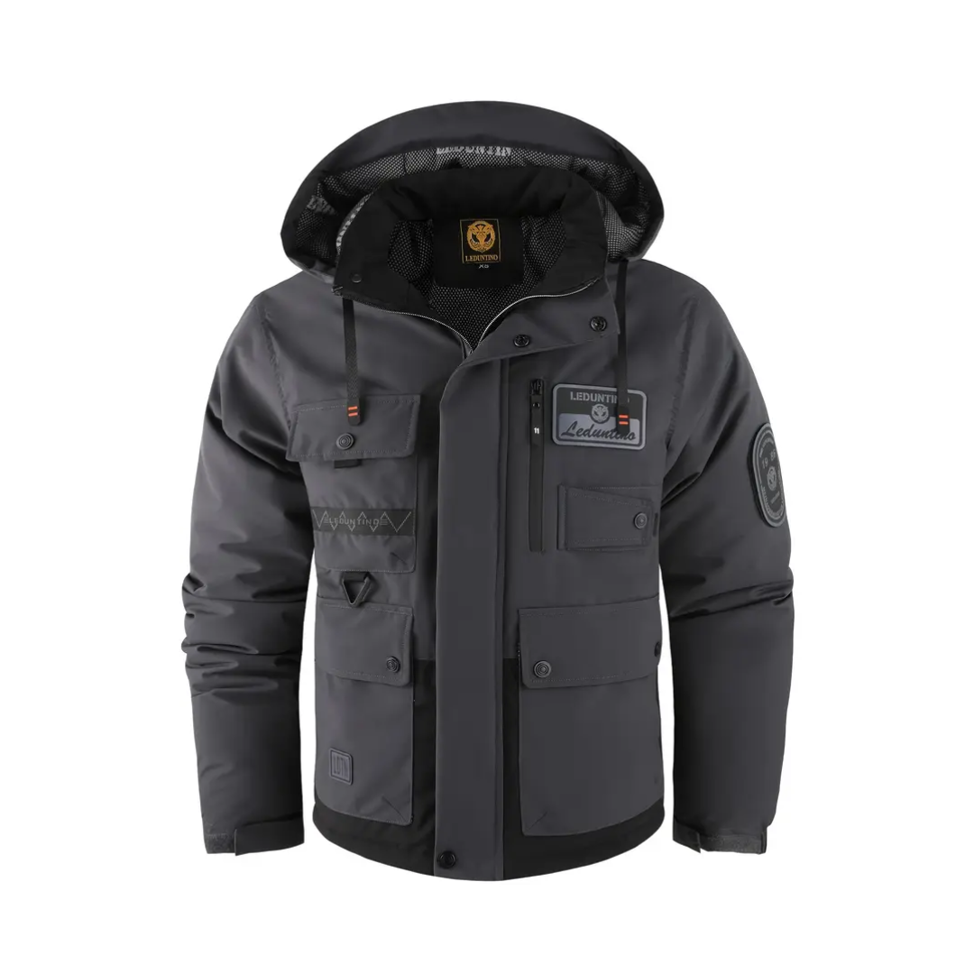 Herren Outdoor-Jacke Warm Gepolstert Abnehmbare Kapuze