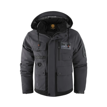 Herren Outdoor-Jacke Warm Gepolstert Abnehmbare Kapuze