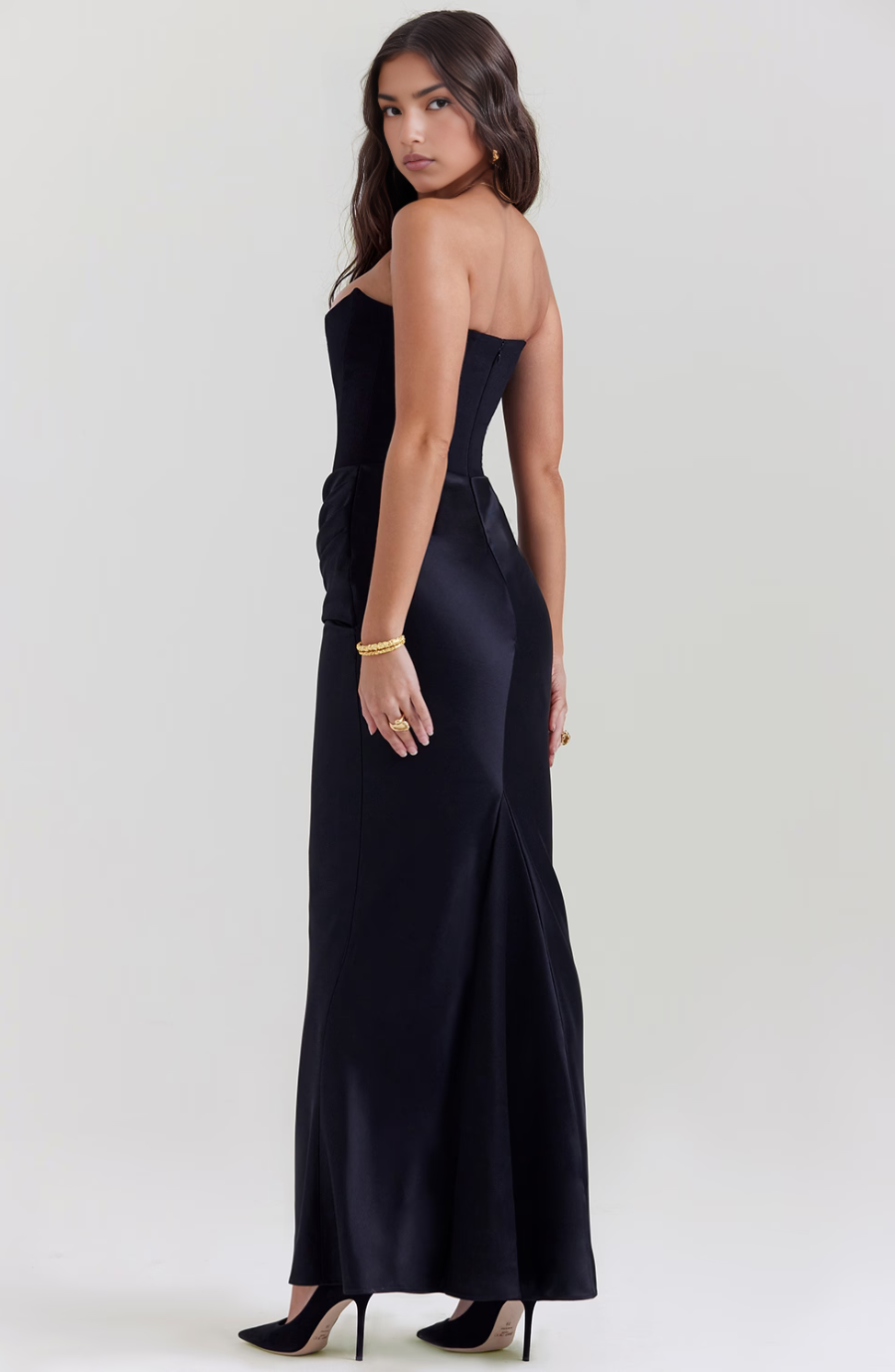 Damen Bodycon Kleid Lang Hochzeitsgästekleid Formal