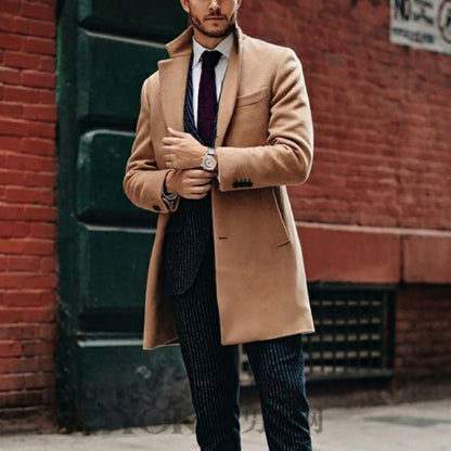 Herren Wollmantel Elegant Schick mit Eingrifftaschen