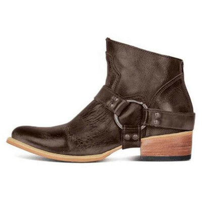 Damen Schuhe Leder Stiefel Elegante Schwarz