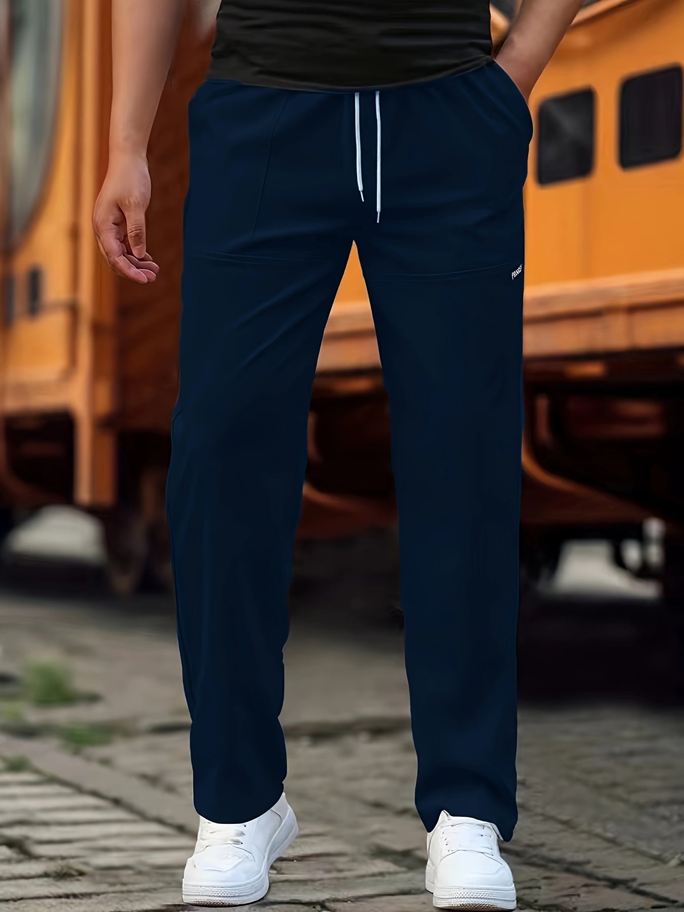 Herrenhosen Sportliche Athletik-Hosen mit Taschen und Kordelzug