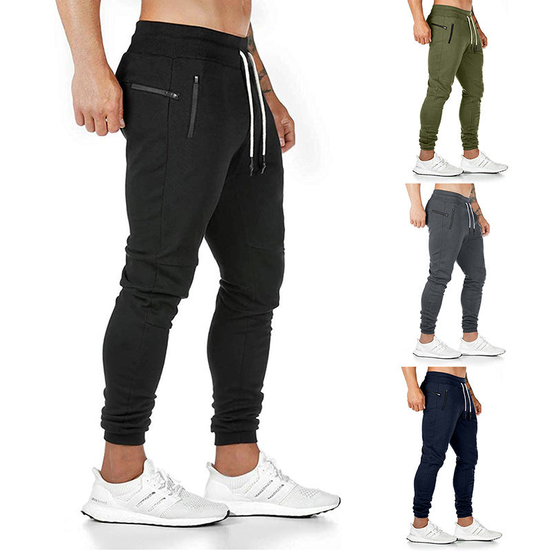 Herren Jogginghose Sportlich Elastisch Reißverschluss Taschen