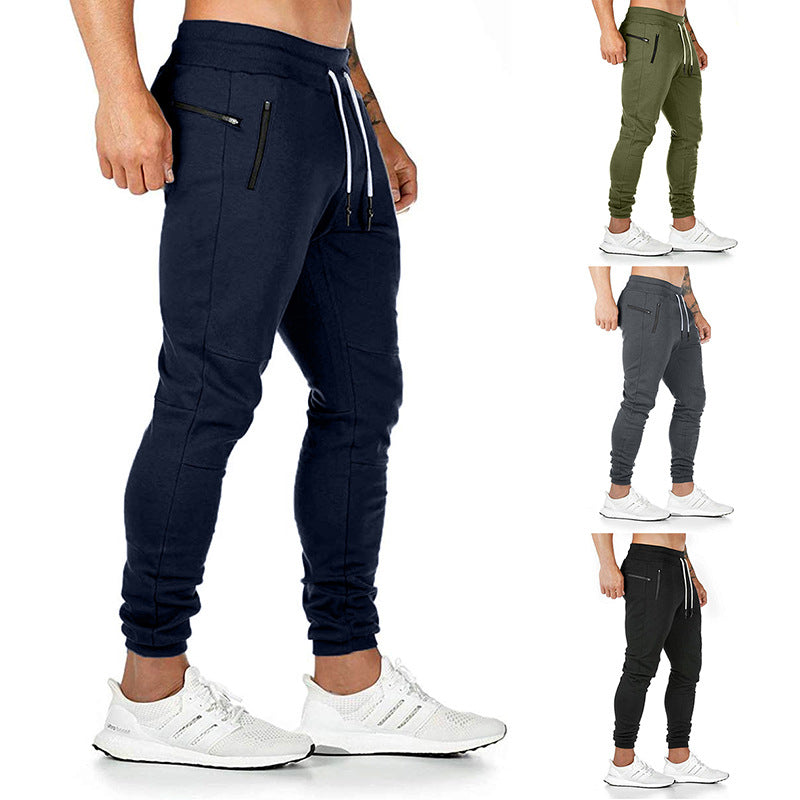 Herren Jogginghose Sportlich Elastisch Reißverschluss Taschen