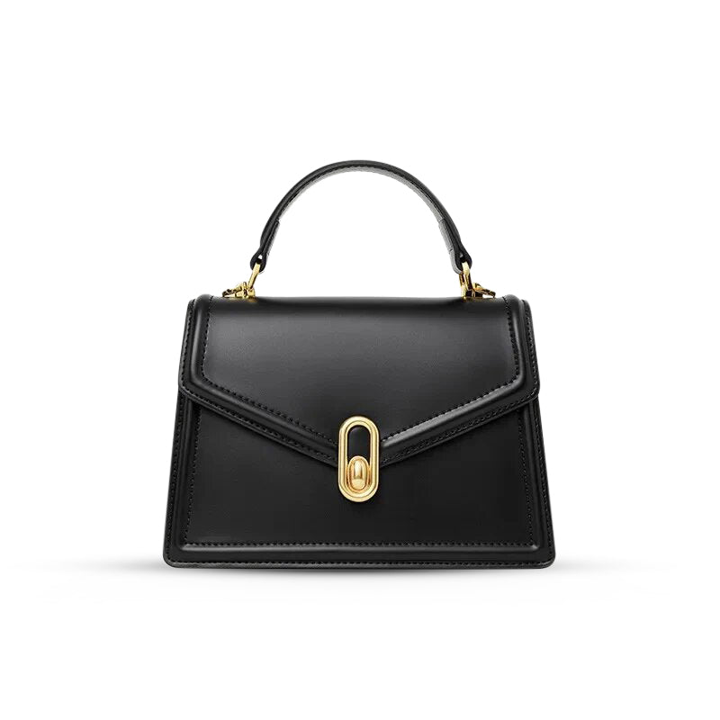 Elegante Damenhandtasche mit Top-Handle und Gold-Verschluss