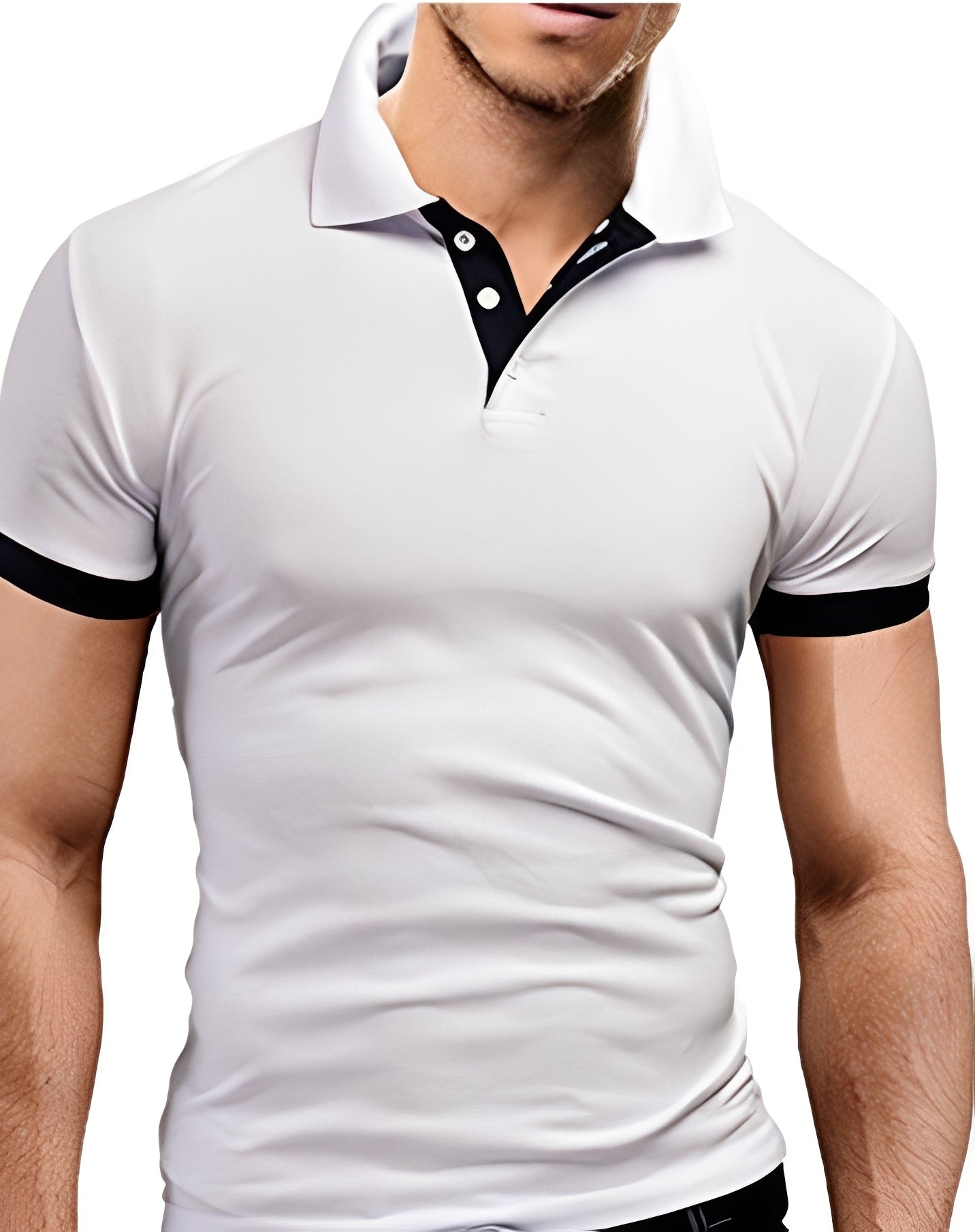 Herren Poloshirt Slim Fit Stilvoll Weißen