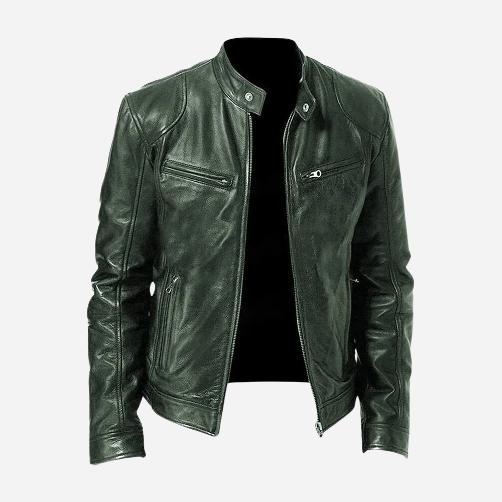 Lederjacke Herren Ledermantel Entspannt Modern