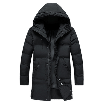 Herren Winterjacke Puffer Kapuzenjacke Lang