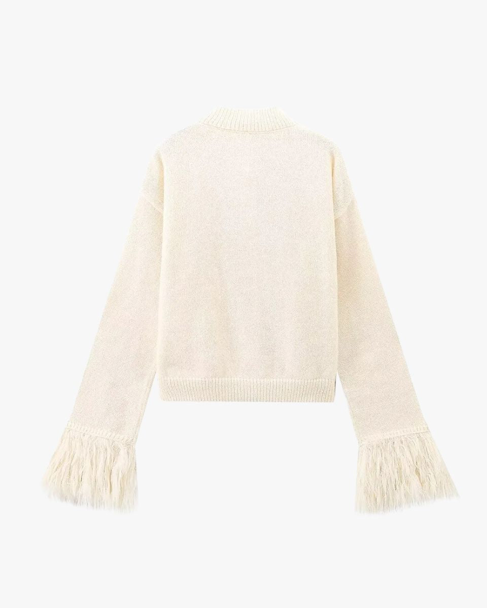Strickjacke Damen mit Knöpfen und Puffärmeln