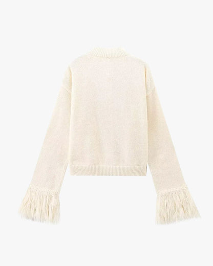 Strickjacke Damen mit Knöpfen und Puffärmeln
