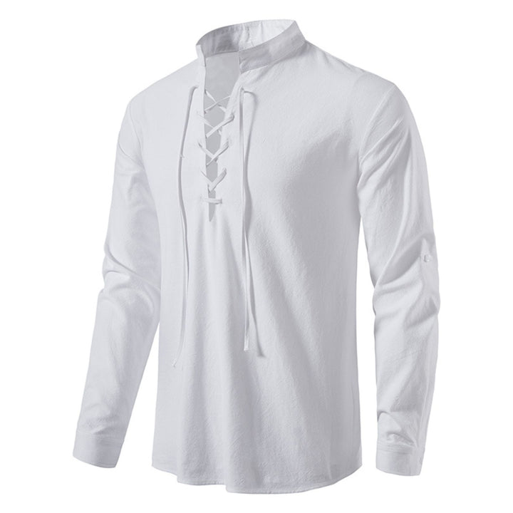 Herren Freizeitshirt Modern Leinwand Optik