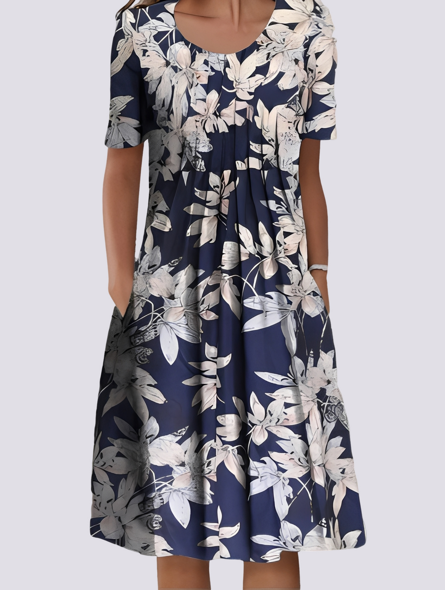 Kleid Damen Blumenmuster Sommerkleid Leicht