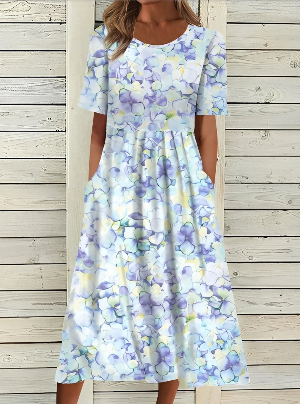 Damenkleid Midikleid Blumenmuster Elegant Frauenkleid