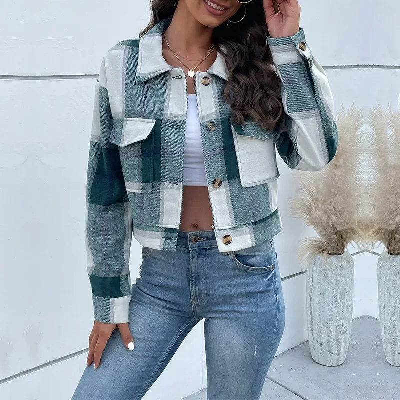 Karierte Damenjacke Trendig Modern