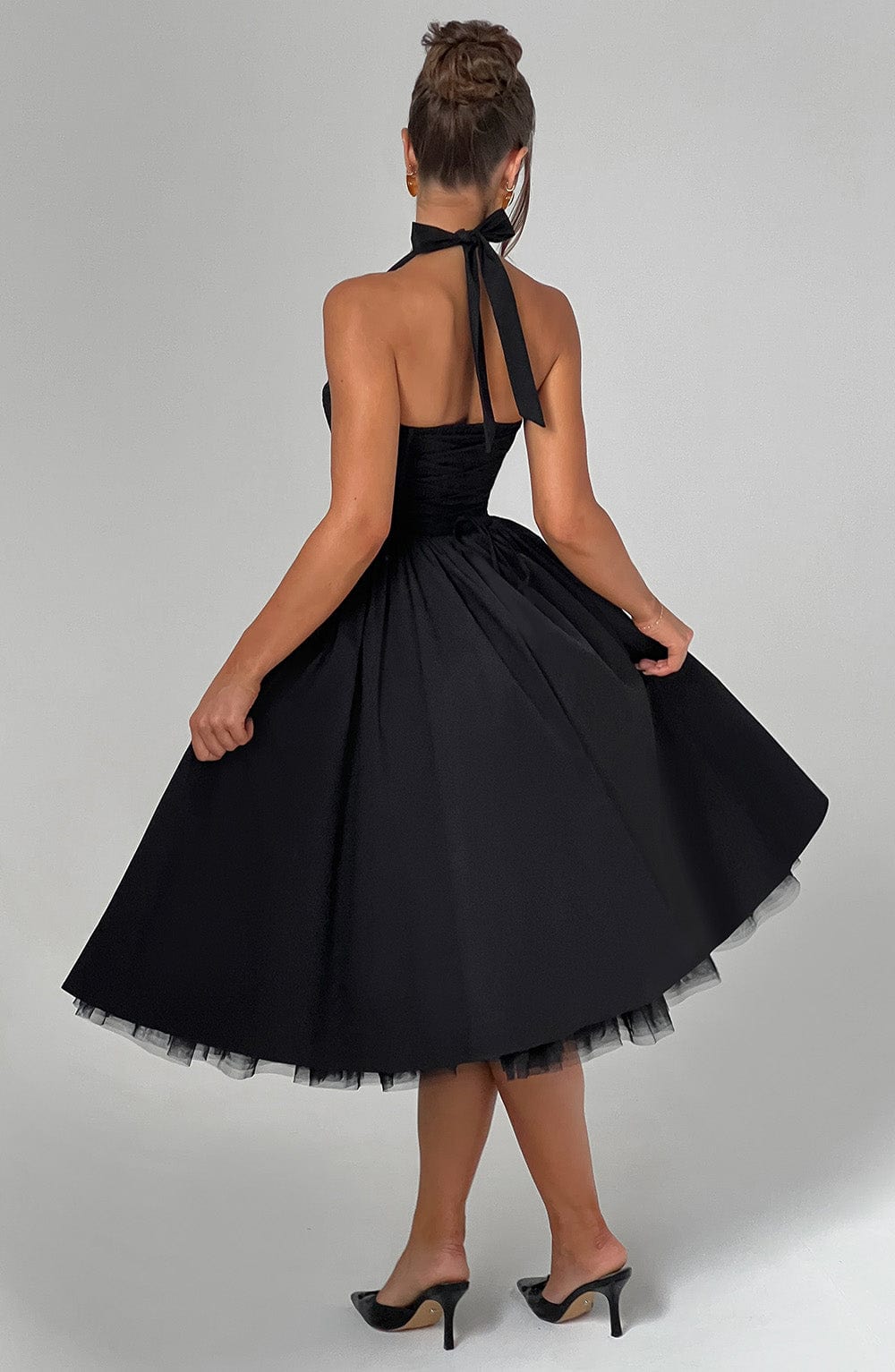 Hochzeitskleid Damen Midi Kleid für Gäste Elegant