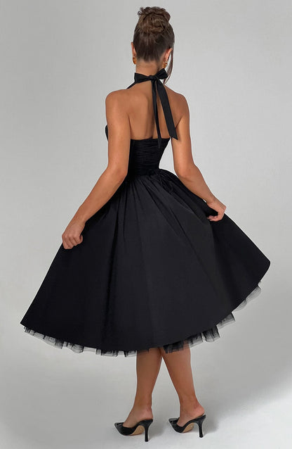 Hochzeitskleid Damen Midi Kleid für Gäste Elegant