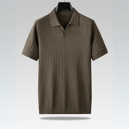 Herren Poloshirt Marineblau Strick Qualität