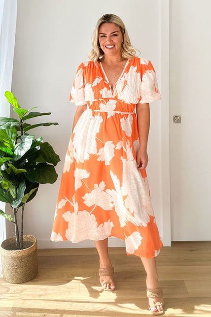 Langärmeliges Maxi-Kleid mit Liebe-Print