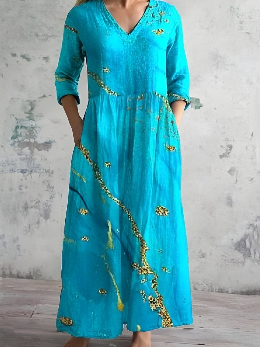 Sommerkleid Damen Blumenmuster Lockeres Leichtes