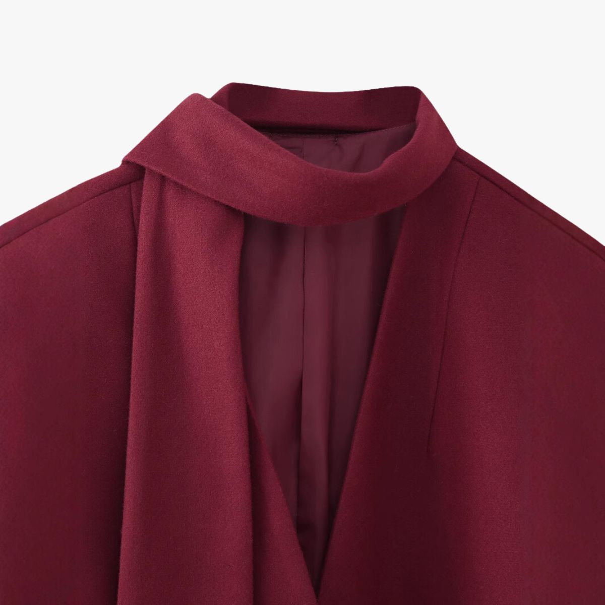 Kurzmantel Damen Rot Modern mit Schal