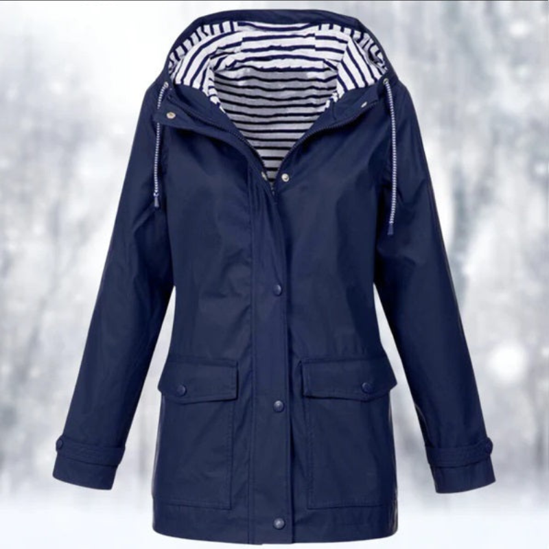 Damen Jacke Kapuze Reißverschluss Winterjacke