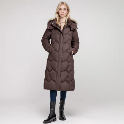Langer Daunenmantel Steppjacke Winterwarm