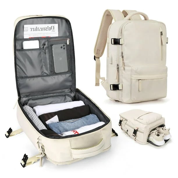 Reise-Rucksack Damen 35L Wasserdicht mit USB-Anschluss - BerlinGlamour