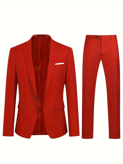 Herrenanzug Zweiteiler Klassisch Business Blazer Hose