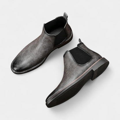 Herren Chelsea Boots Lederoptik Elastisch Komfortabel