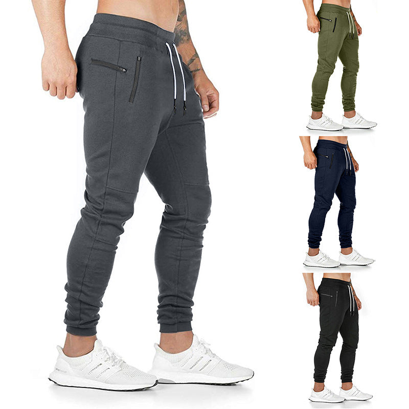Herren Jogginghose Sportlich Elastisch Reißverschluss Taschen - BerlinGlamour