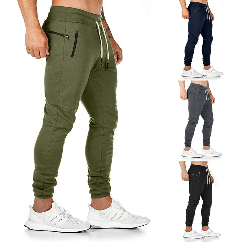 Herren Jogginghose Sportlich Elastisch Reißverschluss Taschen