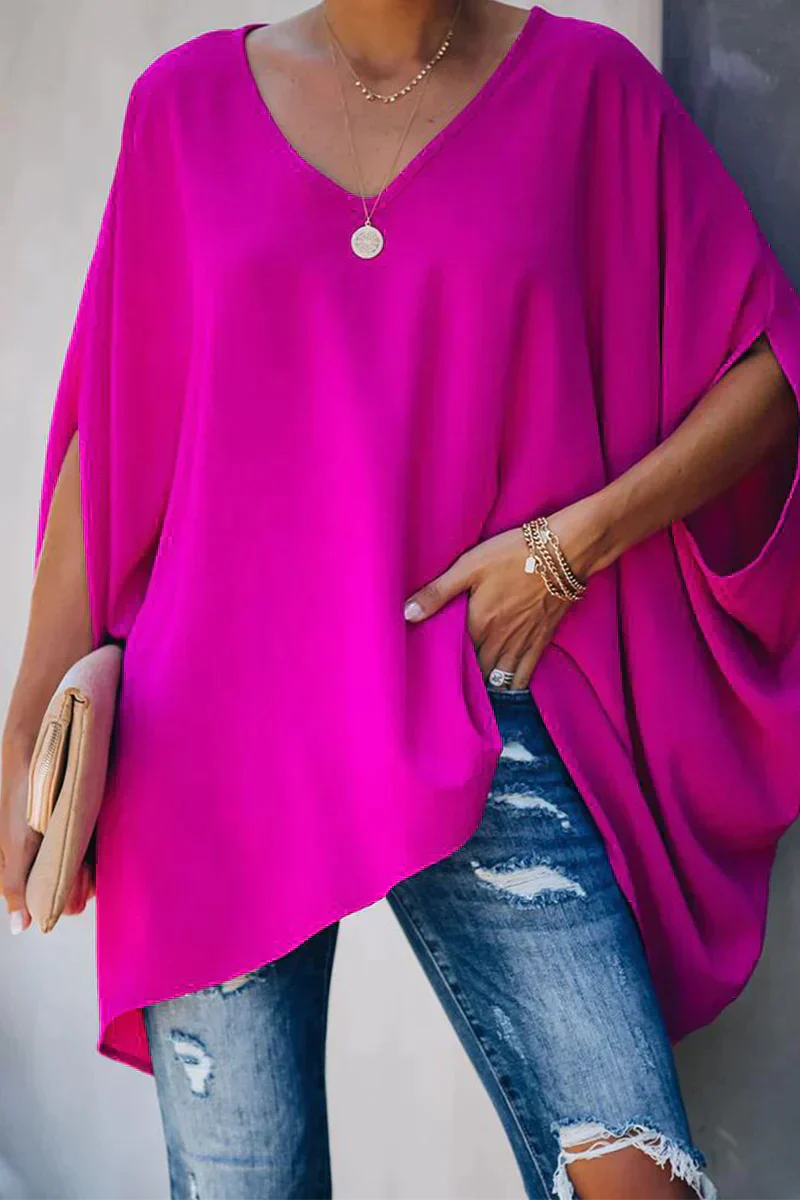 Damen Bluse Sommer Leicht Weit