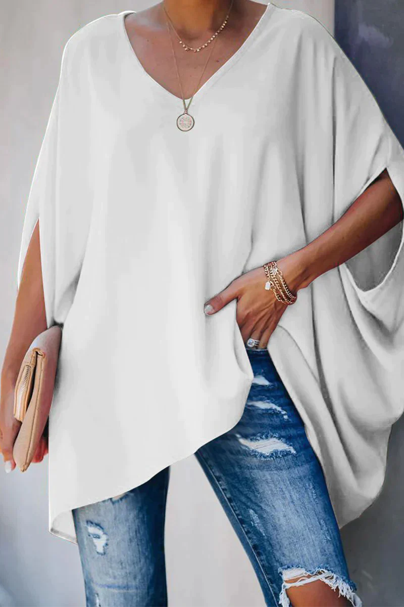 Damen Bluse Sommer Leicht Weit