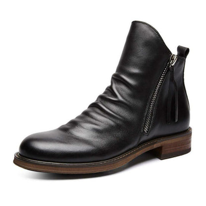 Herren Lederstiefel Elegant Schwarz Lederschuhe