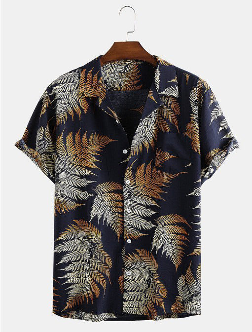 Herren Freizeithemd Tropical Print Farbenfroh Sommer