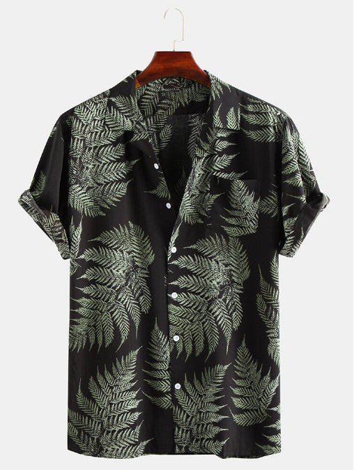 Herren Freizeithemd Tropical Print Farbenfroh Sommer