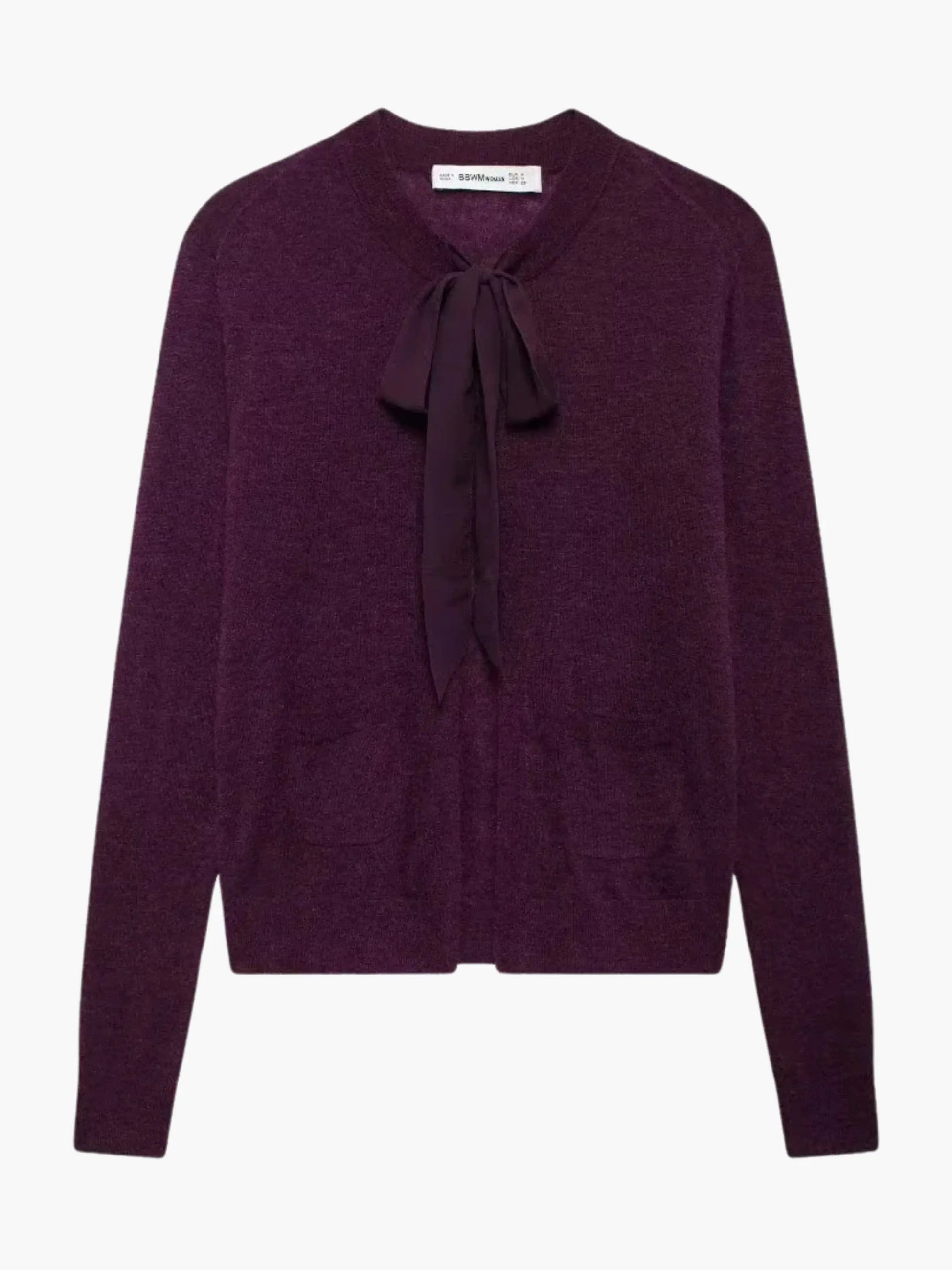 Strickjacke Damen Krawattenausschnitt mit Taschen - BerlinGlamour