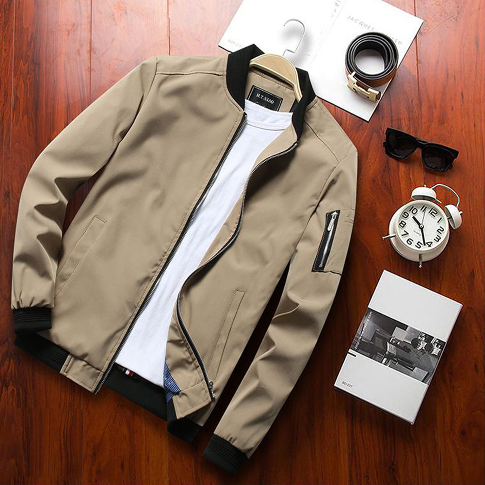 Herren Übergangsjacke Reißverschluss Armel Modern