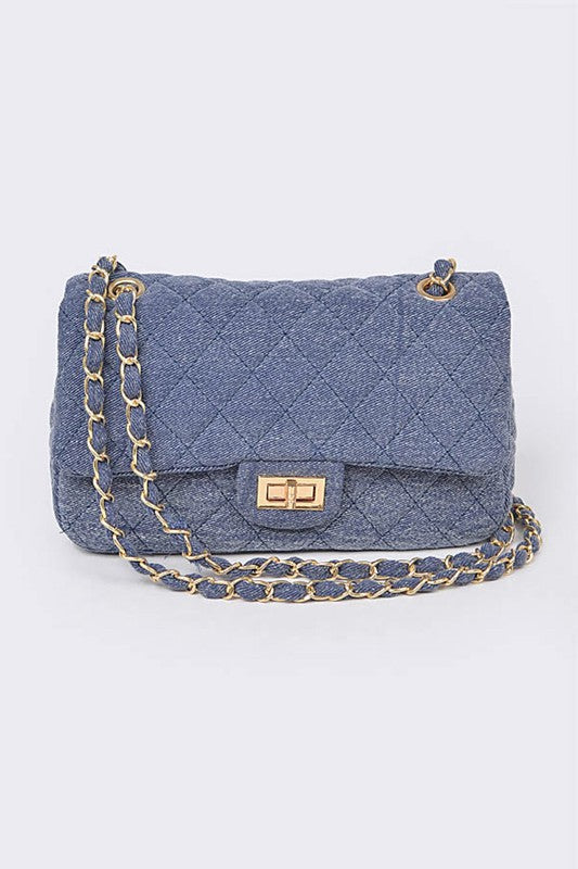 Schultertasche Umwandelbar Denim Steppstil Trendy - BerlinGlamour