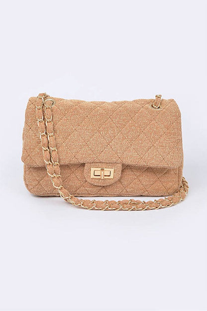 Schultertasche Umwandelbar Denim Steppstil Trendy