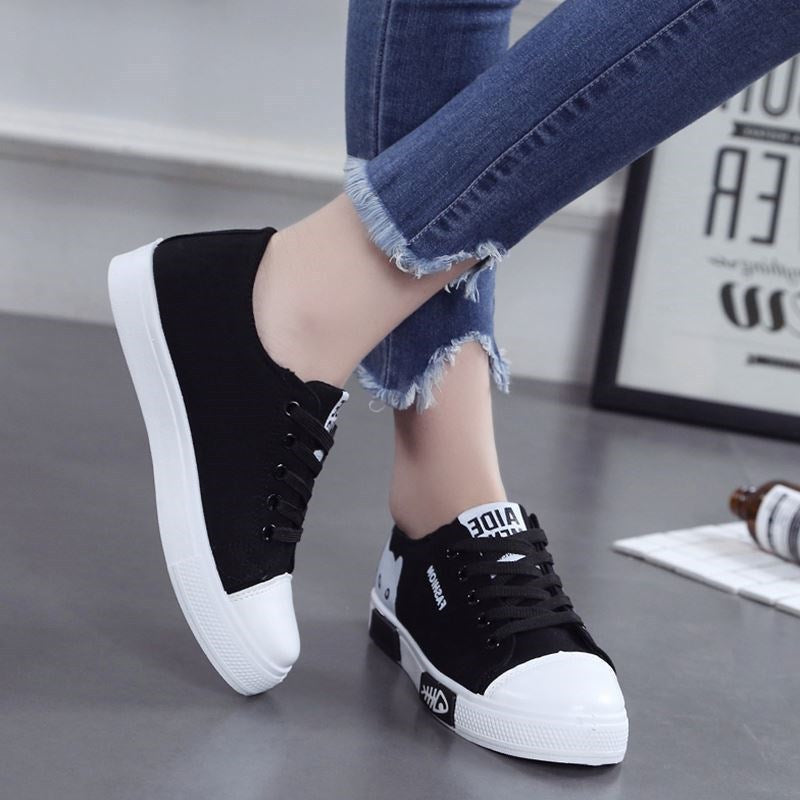 Bequeme Sneaker Schuhe Unisex Canvas Weiße Mode