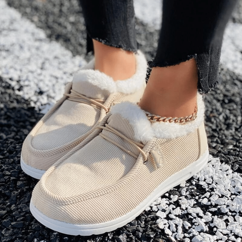 Bequeme Halbschuhe Warm Winter Freizeitloafer Damen