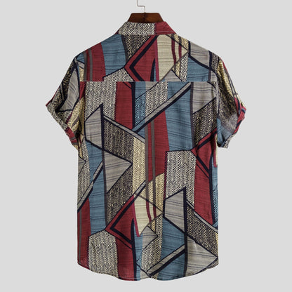 Herren Kurzarmhemd Geometrisches Design Leicht Modern
