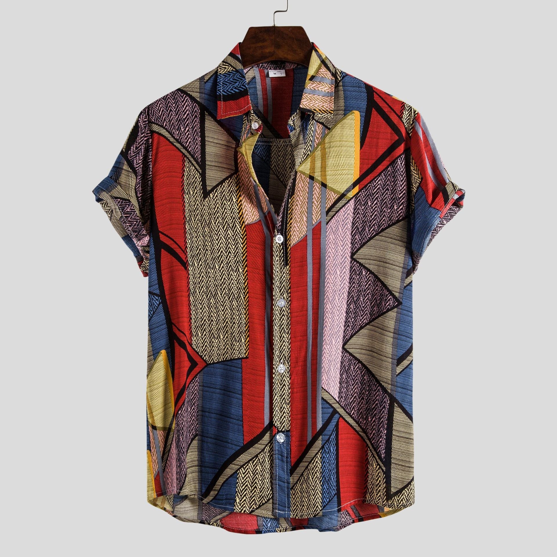 Herren Kurzarmhemd Geometrisches Design Leicht Modern - BerlinGlamour