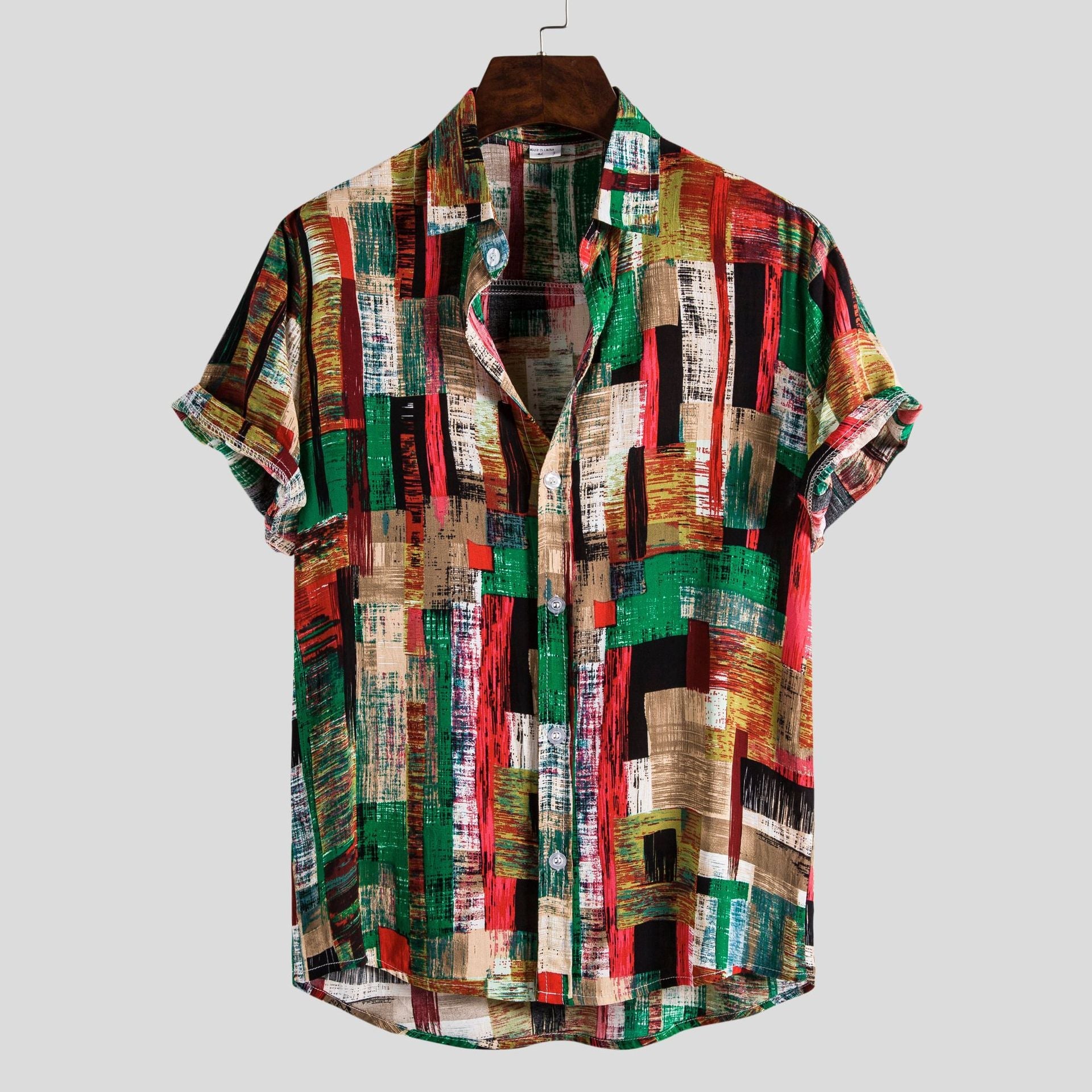 Herren Kurzarmhemd Modern mit Kunstprint Lässig Berlin - BerlinGlamour