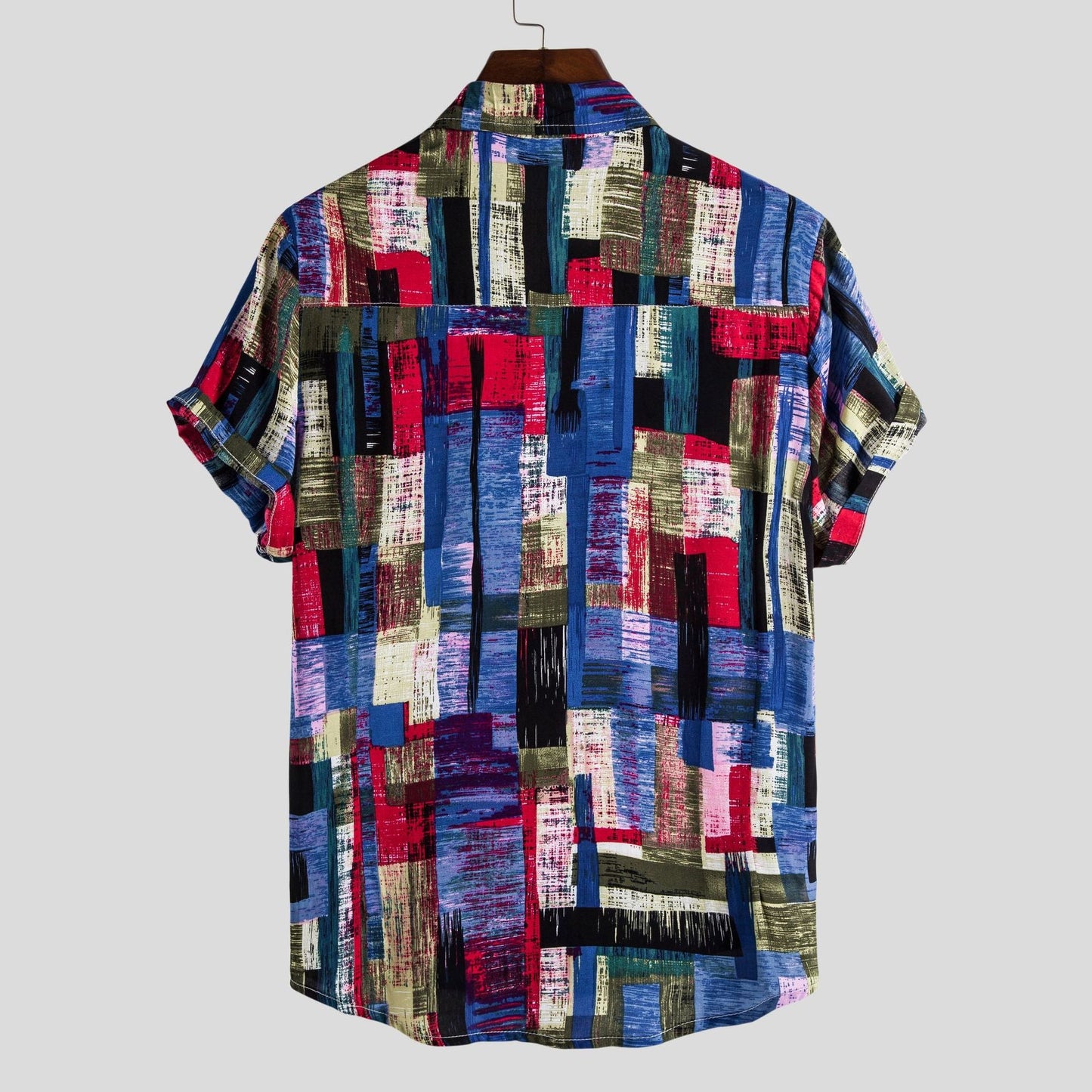 Herren Kurzarmhemd Modern mit Kunstprint Lässig Berlin