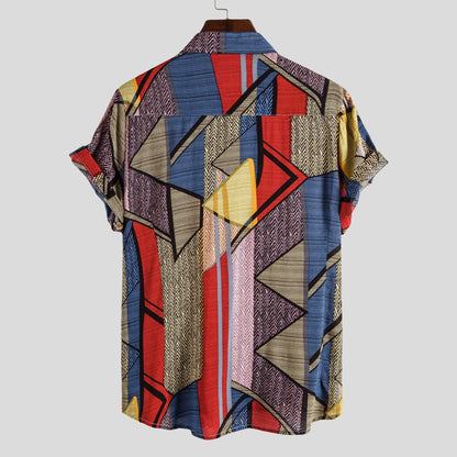 Herren Kurzarmhemd Geometrisches Design Leicht Modern