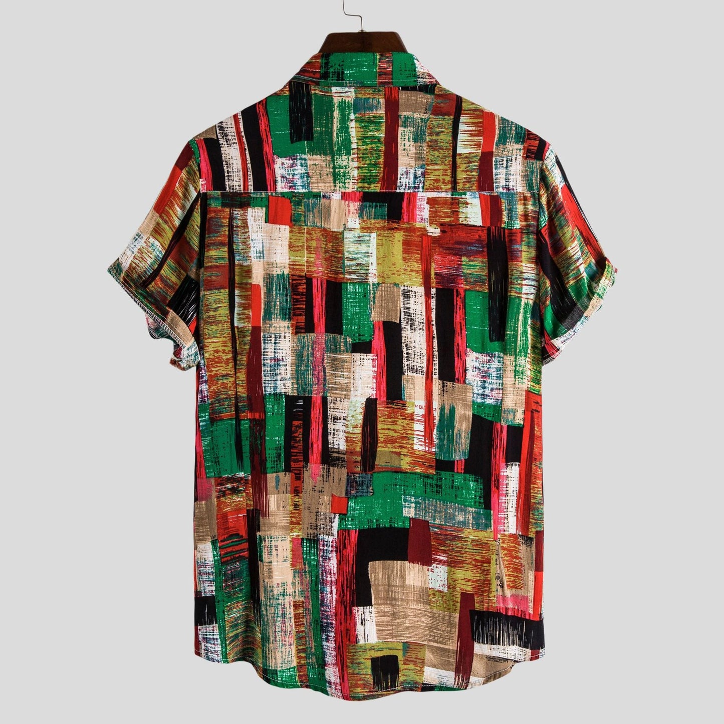 Herren Kurzarmhemd Modern mit Kunstprint Lässig Berlin