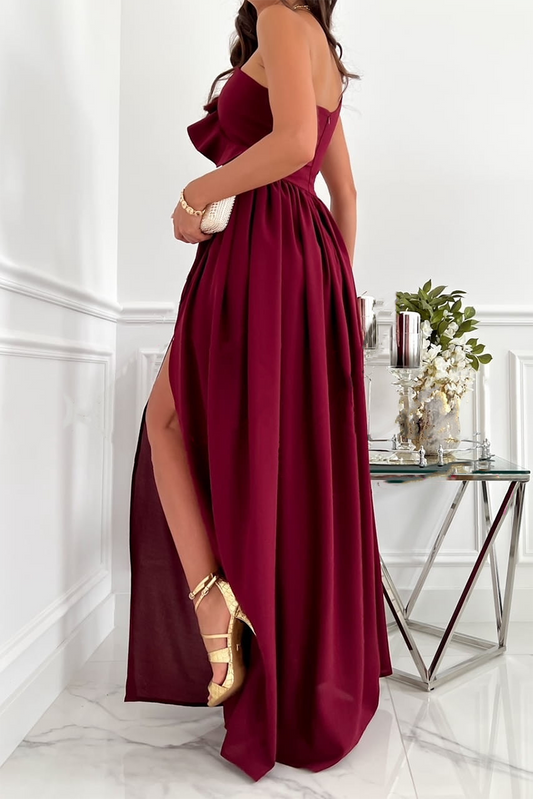 Einfarbiges Flounces Schulterkleid Rock - 6 Farben Frauen - BerlinGlamour