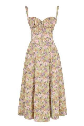 Kleid Midikleid Taillenformend Farbenfroh Damen